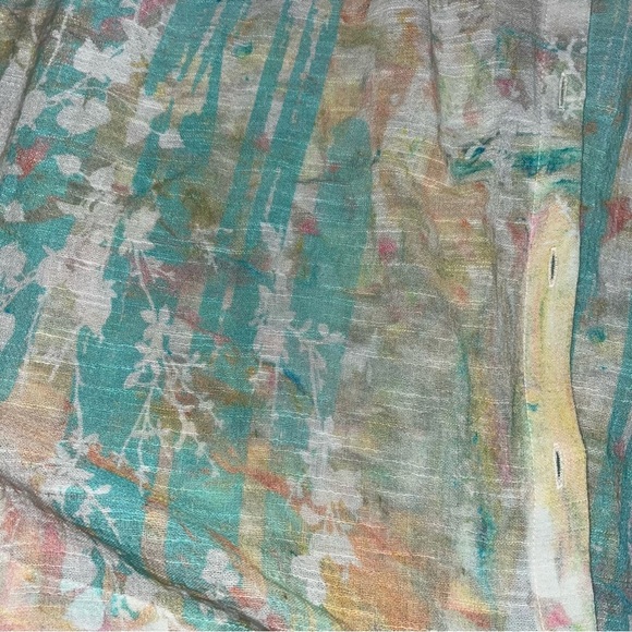 Soft Surroundings Cotton Gauzey Mixed Media Floral Tunic Top - Picture 3 of 6